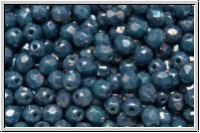 B�hm. Glasschliffperle, feuerpol., 4mm, aqua, op., nebula, 50 Stk.