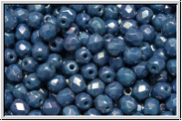 B�hm. Glasschliffperle, feuerpol., 4mm, capri blue, alabaster, nebula, 50 Stk.