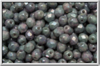 B�hm. Glasschliffperle, feuerpol., 4mm, white, op., nebula, 50 Stk.