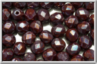 B�hm. Glasschliffperle, feuerpol., 6mm, red, op., nebula, 25 Stk.