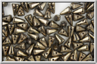 Baby Spike Beads, 5x8mm, brown, metallic, 20 Stk.