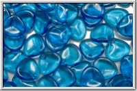 RP-60040-00000, Rose Petals, 8x7mm, aqua, dk., trans., 50 Stk.