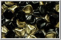 RP-23980-26441, Rose Petals, 8x7mm, black, op., half brass, 50 Stk.