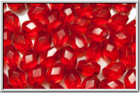B�hm. Glasschliffperle, Olive, 6x4mm, siam, lt., trans., 25 Stk.