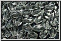 B�hm. Glasschliffperle, Olive, 6x4mm, crystal, trans., 25 Stk.