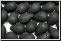 Drop Beads, 6x9mm, black, op., matte, 20 Stk.