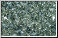 B�hm. Kristallschliffperle, Bicone, 3mm, crystal, trans., blue lagoon, 50 Stk.