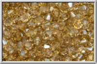 B�hm. Kristallschliffperle, Bicone, 3mm, crystal, trans., honey luster, 50 Stk.