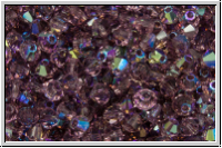 B�hm. Kristallschliffperle, Bicone, 3mm, amethyst, trans., AB, 50 Stk.