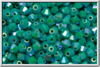 B�hm. Kristallschliffperle, Bicone, 3mm, jade, op., AB, 50 Stk.