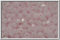 B�hm. Kristallschliffperle, Bicone, 3mm, pink, alabaster, 50 Stk.