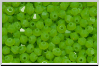 B�hm. Kristallschliffperle, Bicone, 3mm, lime, opal, 50 Stk.