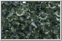 B�hm. Kristallschliffperle, Bicone, 4mm, crystal, trans., blue lagoon, 50 Stk.