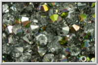 B�hm. Kristallschliffperle, Bicone, 4mm, crystal, trans., half vitrail, 50 Stk.