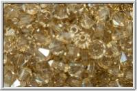 B�hm. Kristallschliffperle, Bicone, 4mm, crystal, trans., honey luster, 50 Stk.