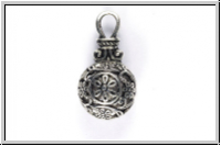 Anh�nger "Blumenball, 3D" , 31x17x14mm, antiksilberfb., Tibetsilber, 1 Stk.