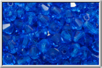 B�hm. Kristallschliffperle, Bicone, 4mm, capri blue, trans., 50 Stk.