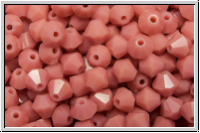 B�hm. Kristallschliffperle, Bicone, 4mm, pink, coral, op., 50 Stk.