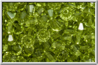 B�hm. Kristallschliffperle, Bicone, 4mm, olivine, trans., 50 Stk.
