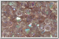 B�hm. Kristallschliffperle, Bicone, 4mm, amethyst, lt., trans., AB, 50 Stk.