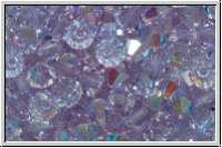 B�hm. Kristallschliffperle, Bicone, 4mm, violet, trans., AB, 50 Stk.