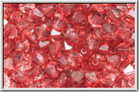 B�hm. Kristallschliffperle, Bicone, 4mm, crystal, trans., half wine luster, 50 Stk.