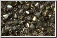 B�hm. Kristallschliffperle, Bicone, 4mm, amethyst, lt., trans., half valentinite, 50 Stk.