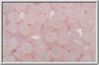 B�hm. Kristallschliffperle, Bicone, 4mm, rose, lt., opal, 50 Stk.