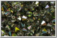 B�hm. Kristallschliffperle, Bicone, 4mm, crystal, trans., half vitrail, 50 Stk.