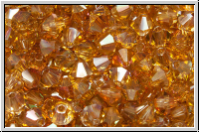 B�hm. Kristallschliffperle, Bicone, 4mm, crystal, trans., copper luster, 50 Stk.