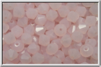 B�hm. Kristallschliffperle, Bicone, 4mm, pink, alabaster, 50 Stk.