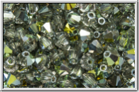 B�hm. Kristallschliffperle, Bicone, 4mm, crystal, trans., half marea, 50 Stk.