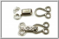 Haken/�se-Verschluss "Strasshaken", 25x10mm, nickelfb., Metall, 1 Stk.