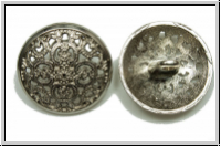 Knopf "Filigrane Rose", 17,5mm, silberfb., Metall, 1 Stk.