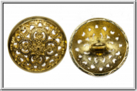 Knopf "Filigrane Rose", 17,5mm, goldfb., Metall, 1 Stk.