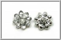 Knopf "Margerite", 13mm, kristall, Kunststoff, 1 Stk.