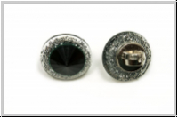 Knopf "Black Dot", 12mm, schwarz/kristall, Kunststoff, 1 Stk.