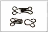 Haken/�se-Verschluss "Mieder", 15+14mm, schwarz, Metall, 4 Stk.