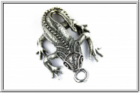 Anh�nger "Leguan, 3D", 37x26x14mm, antiksilberfb., Tibetsilber, 1 Stk.