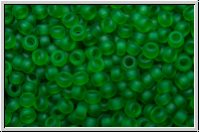 RR-11-0146f, MIYUKI Rocailles, 11/0, green, kelly, trans., matte, 10g