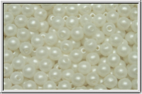b�hm. Glasperle, rund, 4mm, white, alabaster, pearl shine white, 50 Stk.