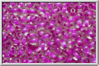 b�hm. Glasperle, rund, 4mm, crystal, trans., lt. pink-ld., 50 Stk.