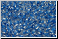b�hm. Glasperle, rund, 4mm, crystal, trans., blue-ld., 50 Stk.