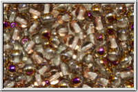 b�hm. Glasperle, rund, 4mm, crystal, trans., half sliperit, 50 Stk.