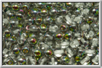 b�hm. Glasperle, rund, 4mm, crystal, trans., half vitrail, 50 Stk.