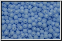 b�hm. Glasperle, rund, 3mm, blue, pale, op., 50 Stk.
