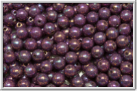 b�hm. Glasperle, rund, 4mm, white, alabster, vega luster, iris., 50 Stk.