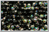 b�hm. Glasperle, rund, 4mm, black, op., half vitrail, 50 Stk.