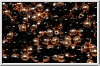 b�hm. Glasperle, rund, 4mm, black, op., half capri gold, 50 Stk.