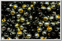 b�hm. Glasperle, rund, 4mm, black, op., half marea, 50 Stk.